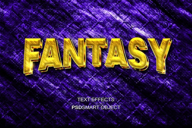 Luxury fantasy gold 3d text style mockup