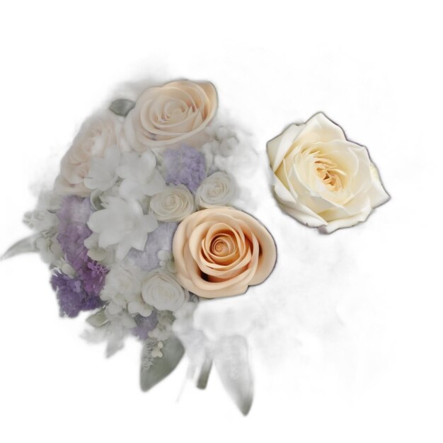 PSD luxury flower bokeh psd on a white background