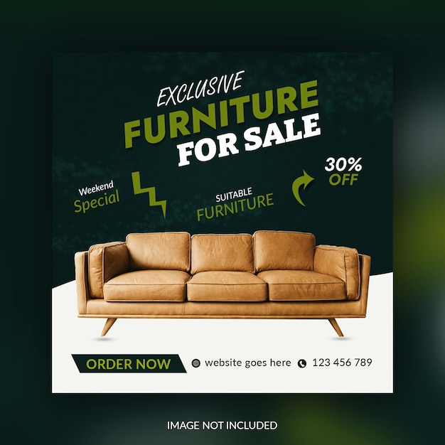 Luxury furniture sale social media banner