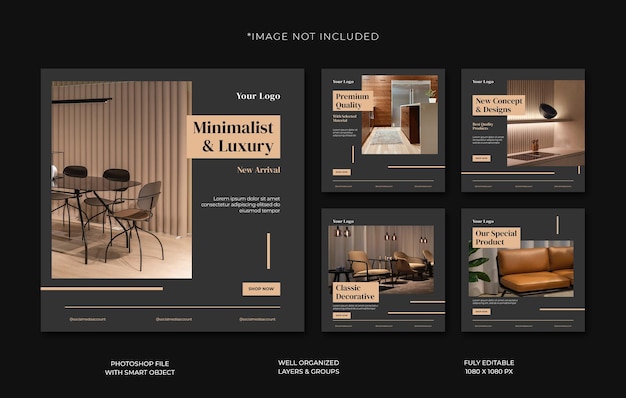 Luxury furniture social media post template