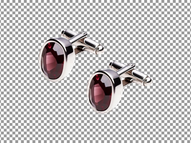 PSD luxury garnet cufflinks isolated on a transparent background