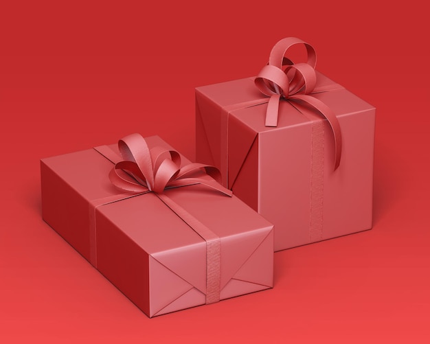 Mockup di scatola regalo di lusso con nastro