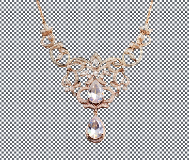 PSD luxury glamorous necklace isolated on transparent background