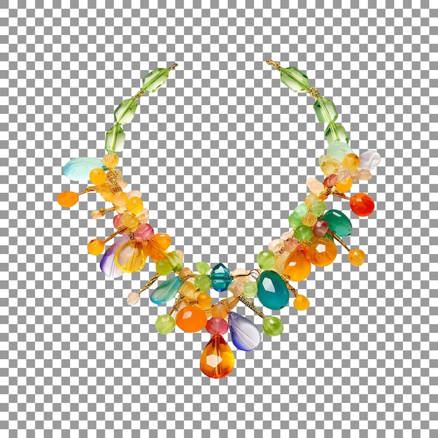 PSD luxury glass beads necklace isolated on a transparent background