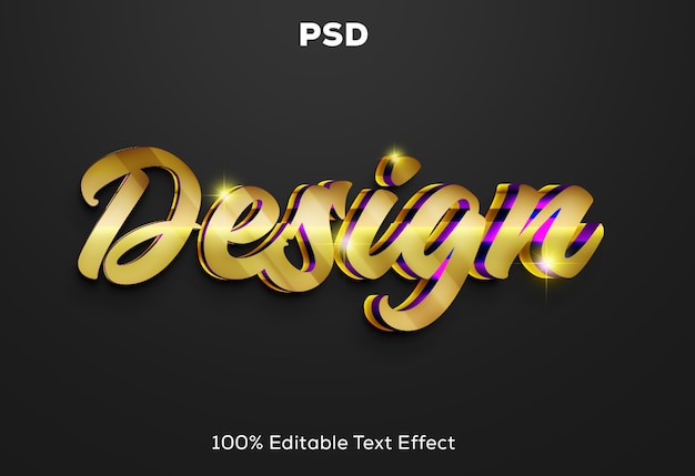 Luxury Glossy 3D Editable Text Effect Design