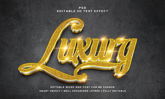 Luxury gold 3d Editable Text Effect Style