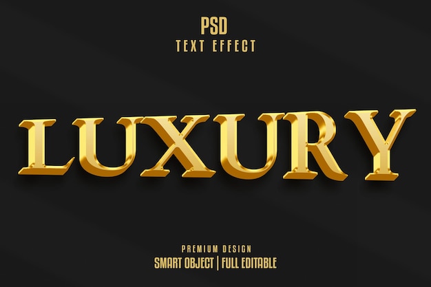 PSD luxury gold 3d text effect style