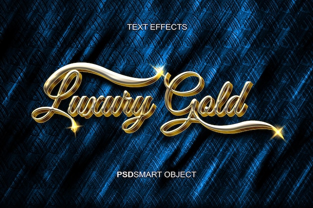 PSD mockup di lusso in stile testo 3d oro