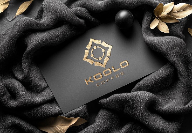 PSD luxury gold card logo mockup