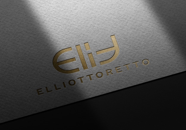 PSD luxury gold debossed logo mockup