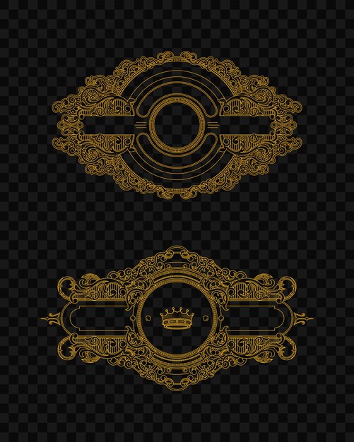 PSD luxury gold decorative element on transparent background