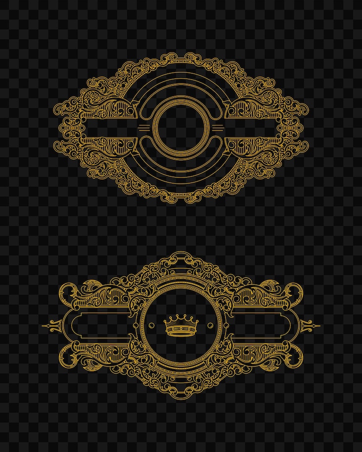 PSD luxury gold decorative element on transparent background