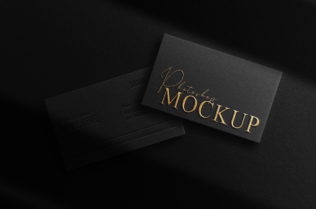 luxury gold embossed logo mockup business card