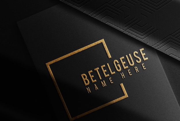 Luxury gold embossed papers mockup