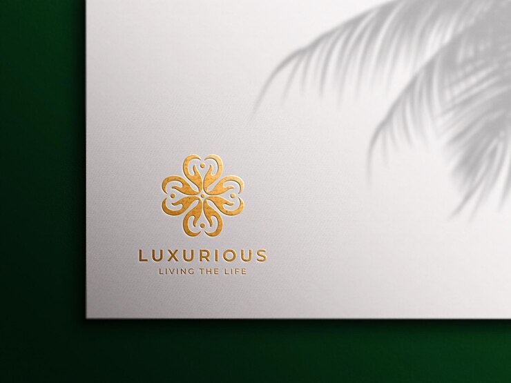 Luxury gold foil logo mockup