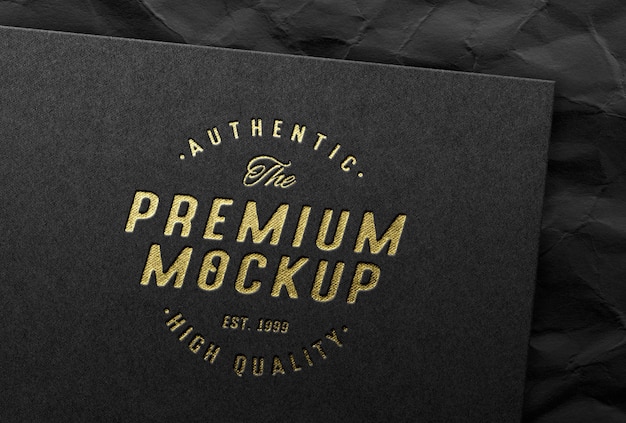 Mockup logo di lusso in lamina d'oro