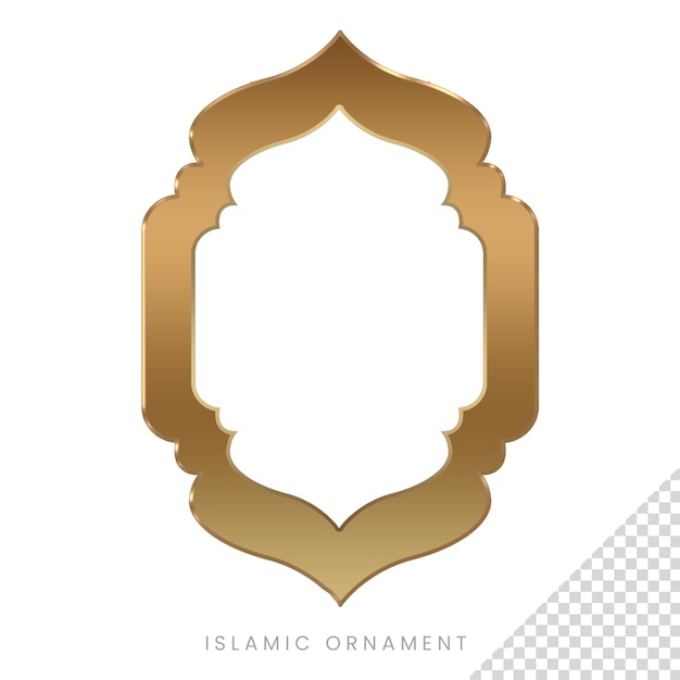 PSD luxury gold islamic frame for element design banner islamic ramadan