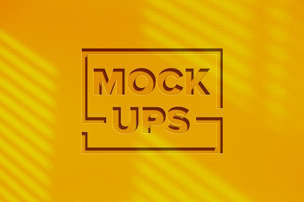 Luxury gold logo mockup with gold texture on window shadow effect