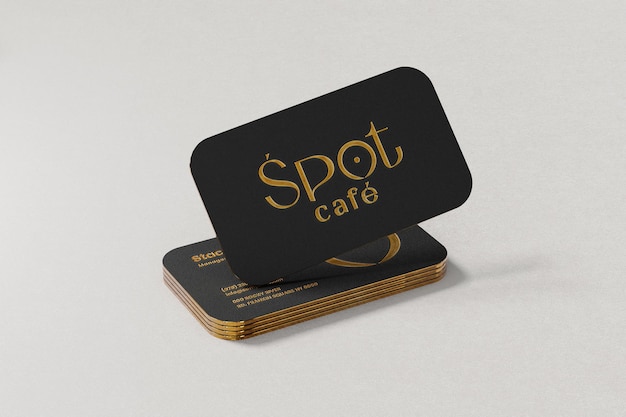 Роскошный макет логотипа визитной карточки из золотого металла легко редактируется