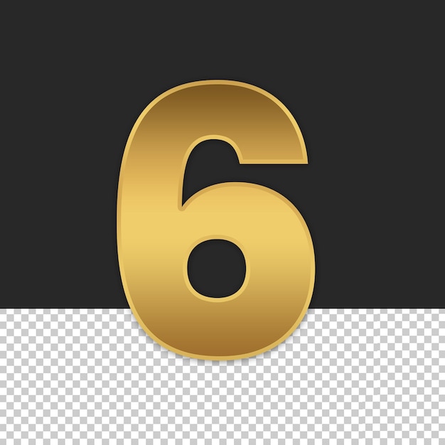 luxury gold number 6 icon template transparent file format psd 6 gold number template