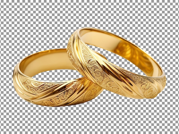 PSD Роскошные золотые кольца на прозрачном фоне