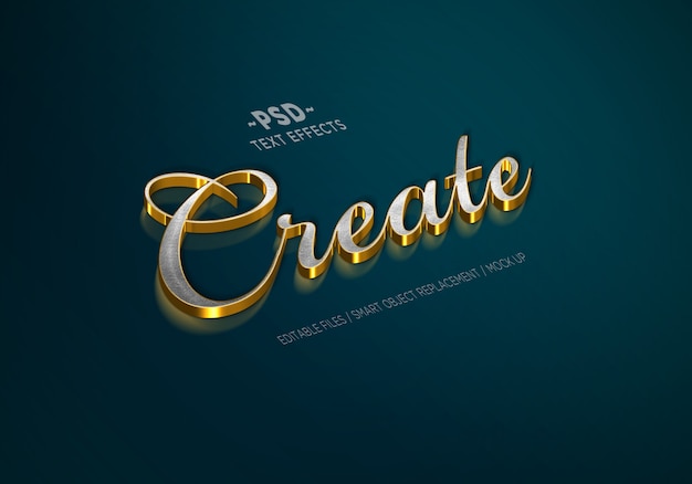 Luxury gold silver style editable text effects