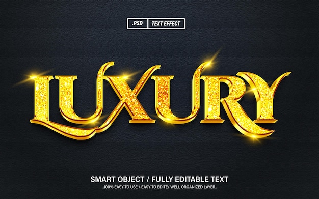 Шаблон текстового эффекта Luxury Gold