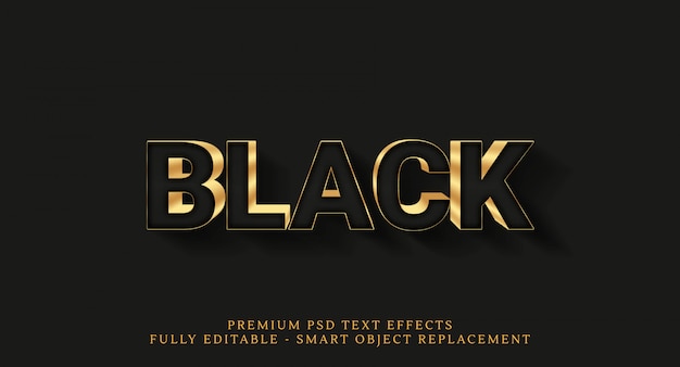 Luxury gold text effects isolated on black