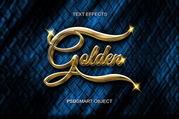 Luxury golden 3d text style mockup