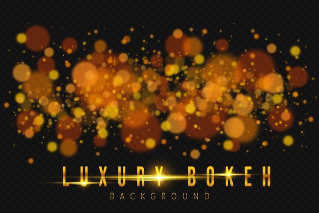 Luxury Golden Bokeh błyszczące efekty świetlne Tło