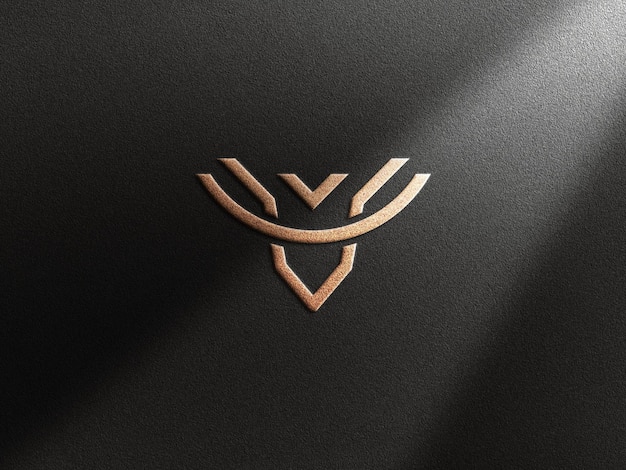 Luxury golden emboss effect logo mockup