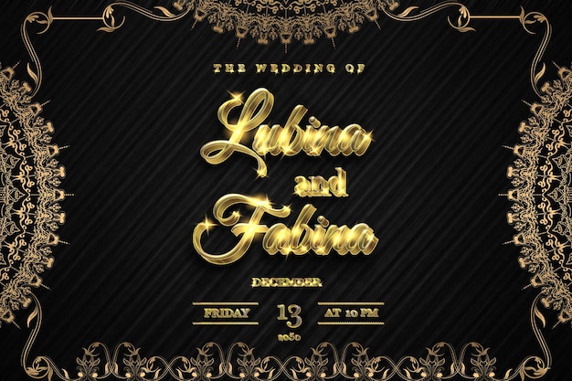 PSD luxury golden floral save the date wedding invitation card template design mockup