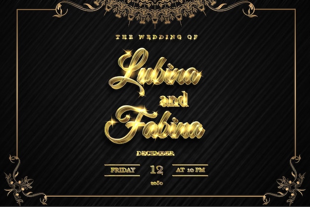 Luxury golden floral save the date wedding invitation card template mockup
