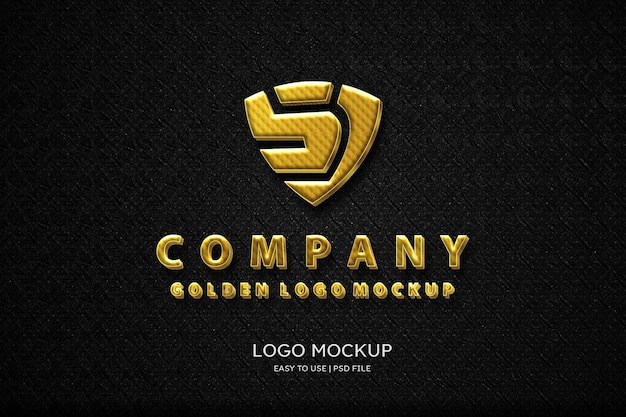 Mockup logo dorato di lusso strutturato