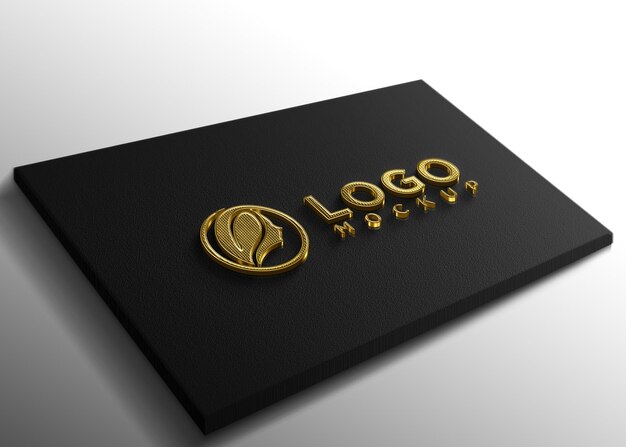 PSD Мокет роскошного золотого логотипа