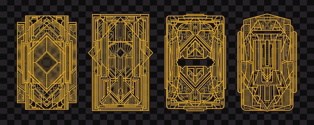 luxury golden ornament frame on transparent background