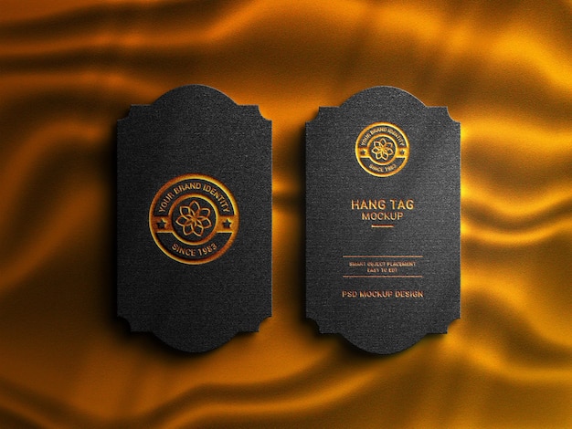 Luxury hang tag with logo mockup