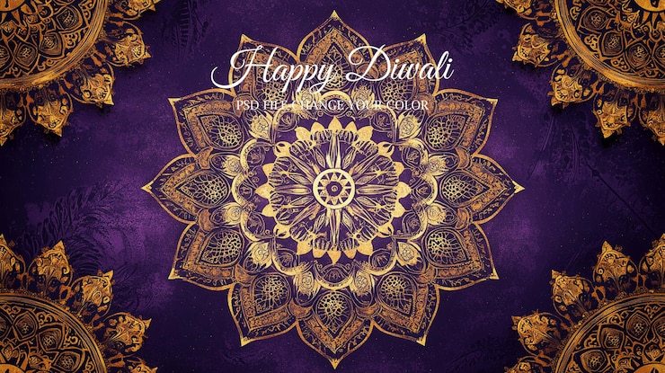 PSD luxury happy diwali festival of light background