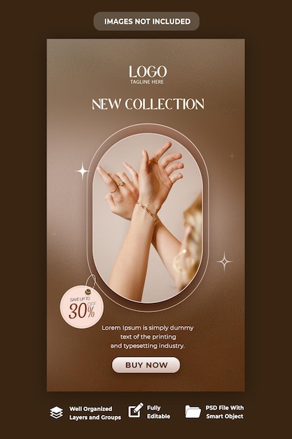 Luxury jewelry sale instagram story social media story template