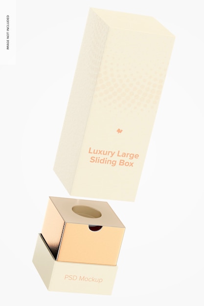 PSD luxury large sliding box mockup