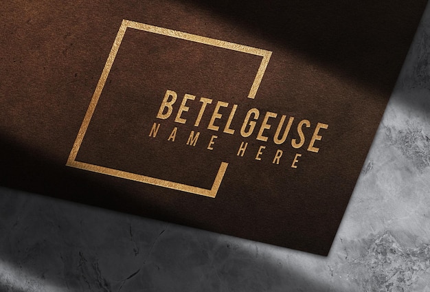 PSD luxury leather gold embossed logo mockup