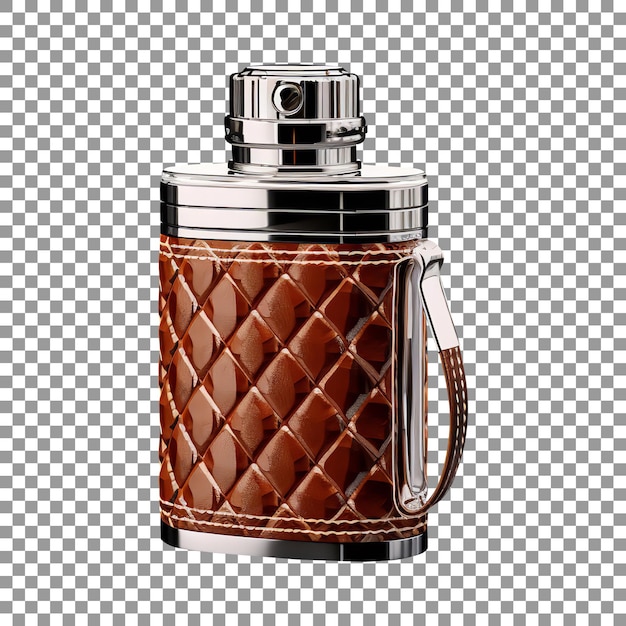PSD luxury leather spray bottle isolated on transparent background