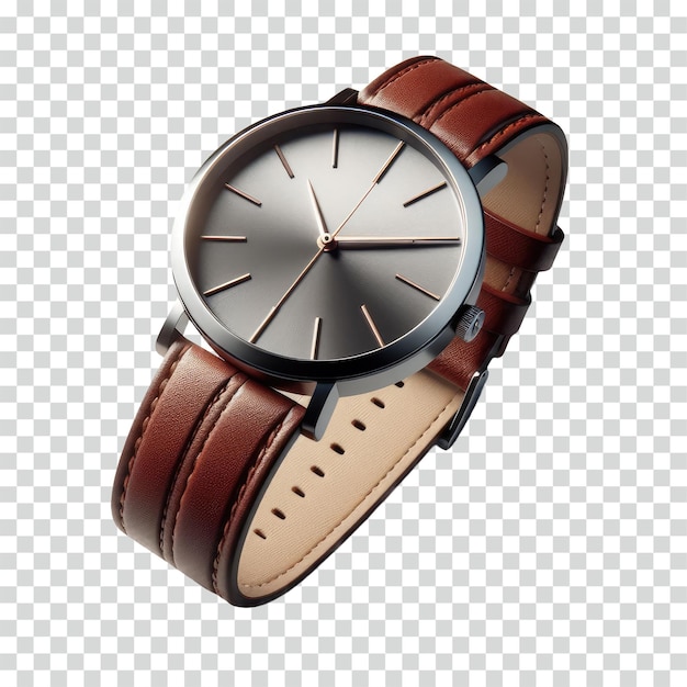 A luxury leather strips watch transparent background