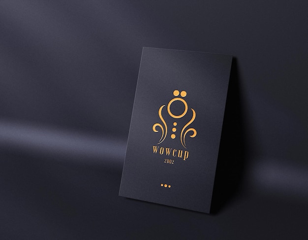 Luxury letterpress logo mockup on business card