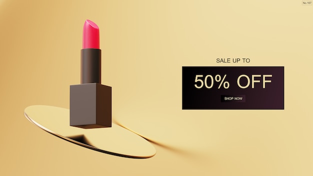 PSD luxury lipstick sale banner