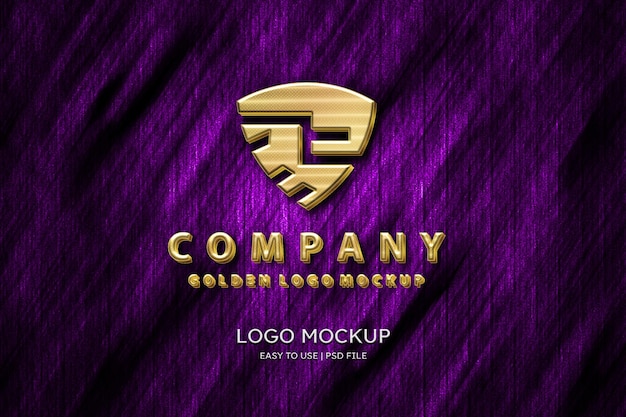 Mockup dorato con logo di lusso