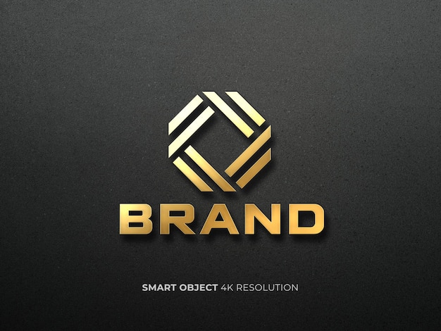 Luxury logo mock up golden effect