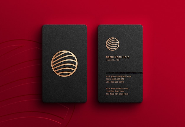 Luxury logo mockup on black business card