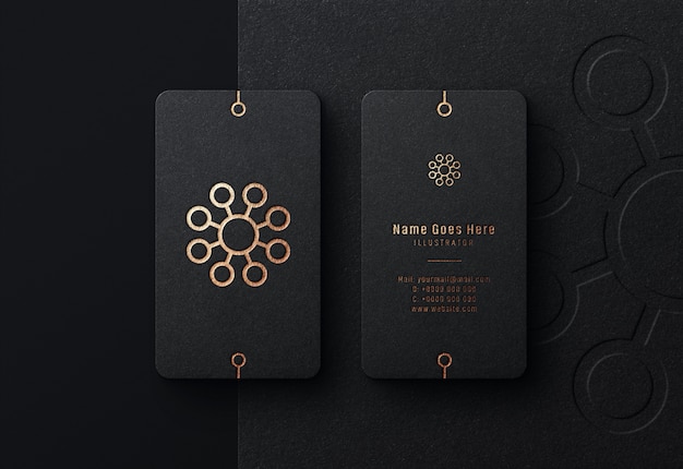 Luxury logo mockup on black business card