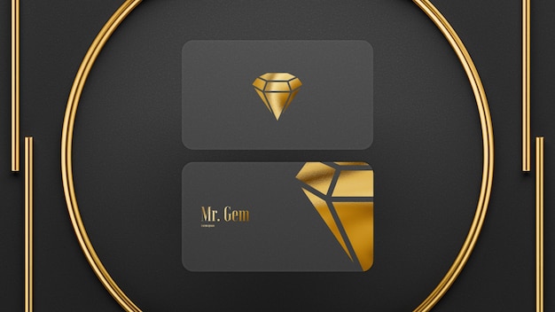 Luxury logo mockup on black business card